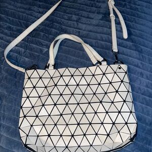 Geometric White Tote Bag